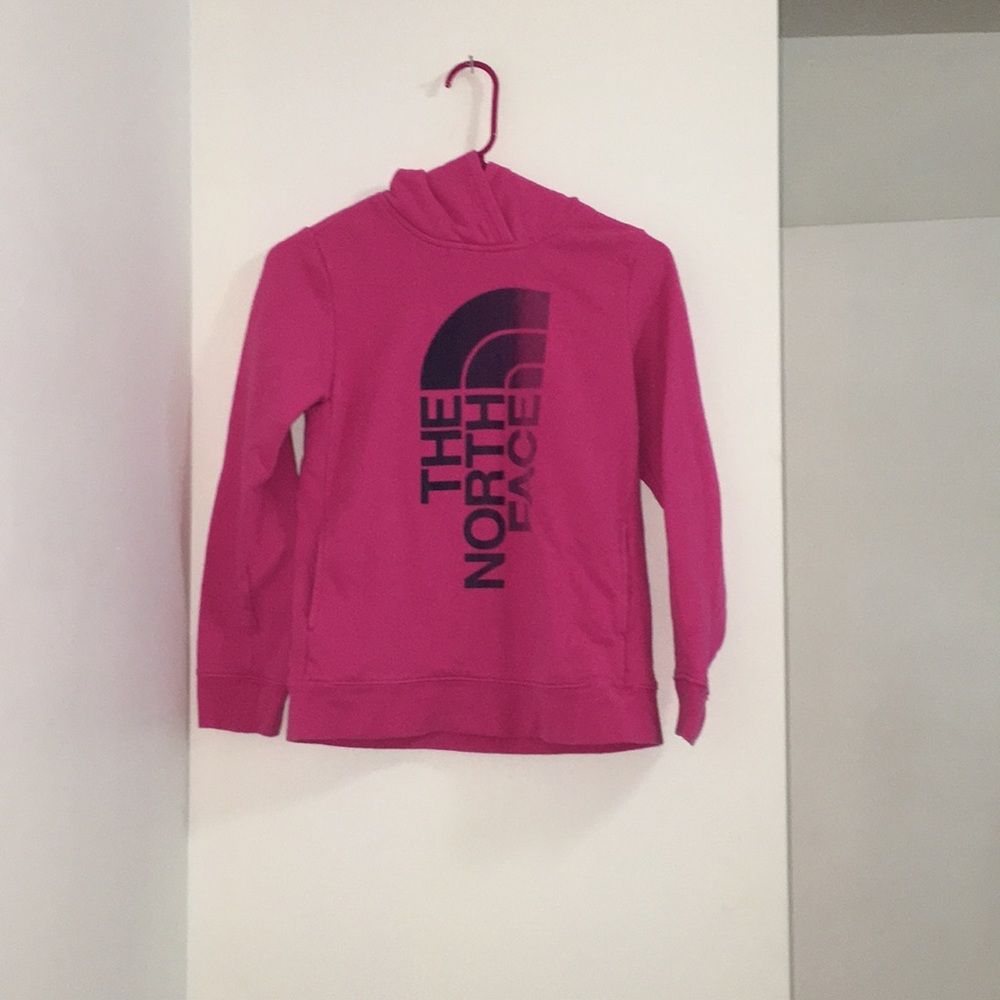 Pink north face sweatshirt
